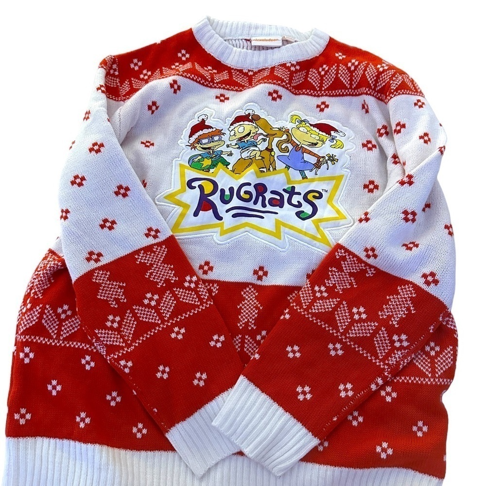 Nickelodeon Rugrats‎ Ugly Christmas Sweater White Red size XL